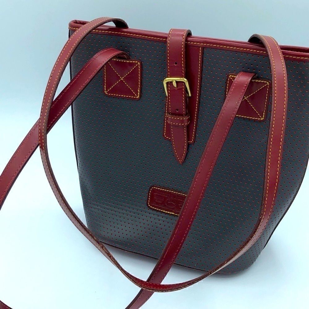 Perforated Leather Bucket Bag 